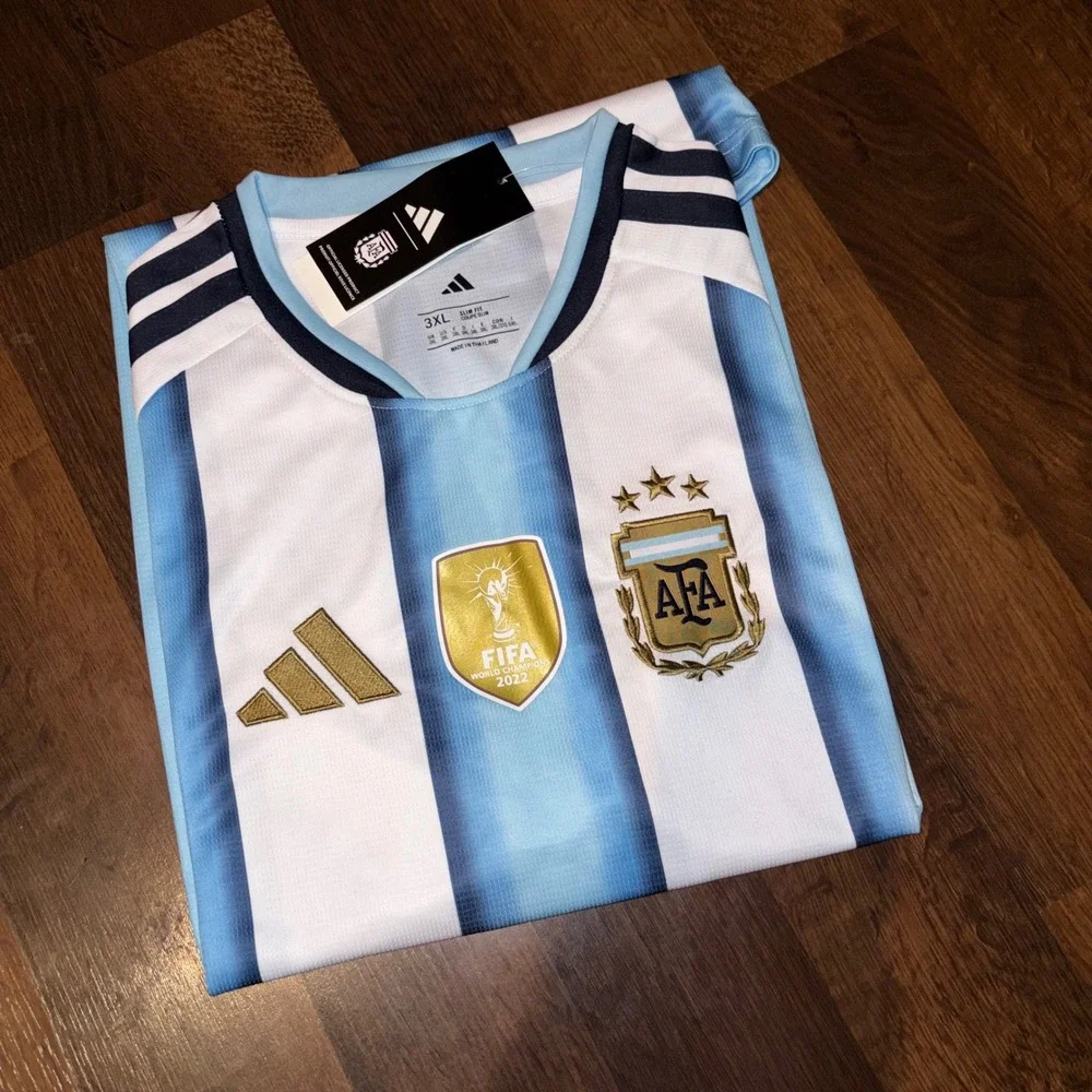 adidas Argentina 2026 Home Jersey Messi  White Blue World Cup No Patch Mens 3XL